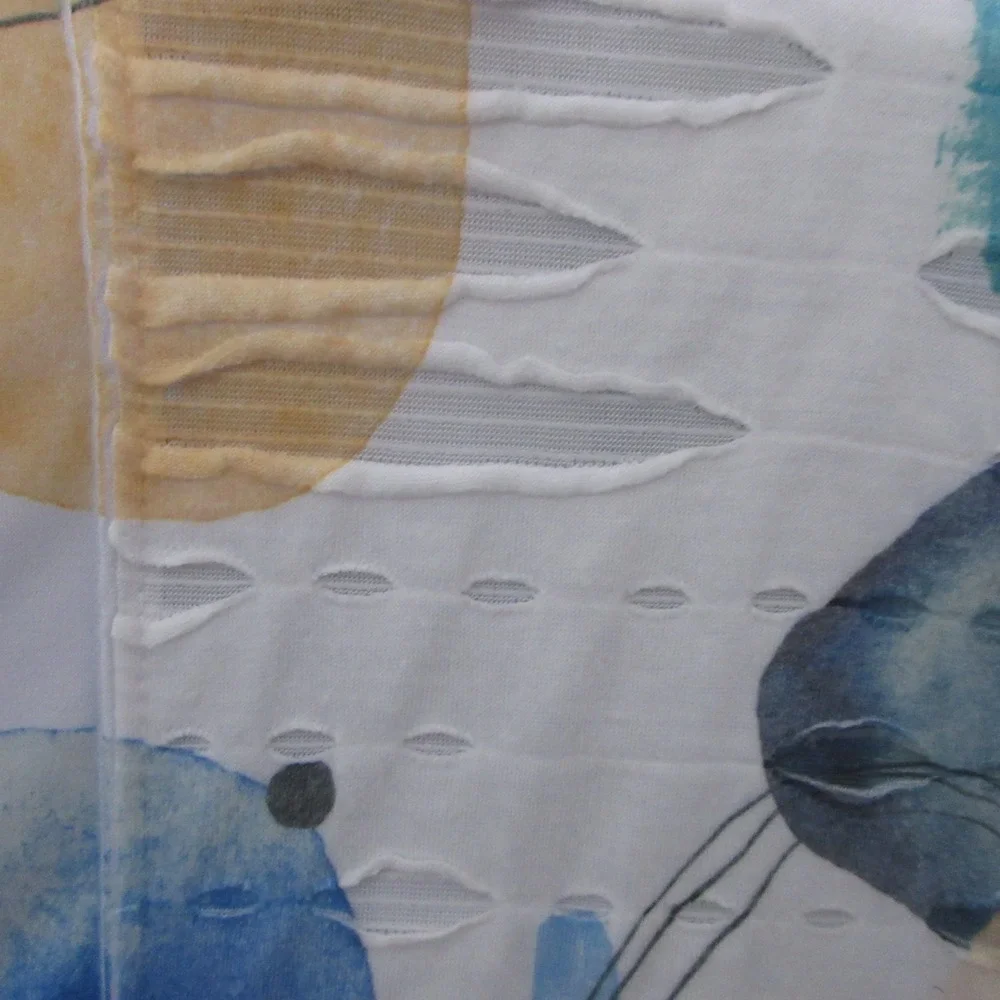 Jess & Jane Top Tunic Medium Colorful Geometric Distressed Art to Wear Lagenlook - Picture 4 of 12